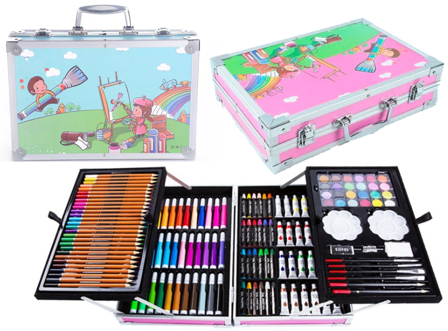 Mega Set de Arte, 145 Piezas con Maletín Plegable de Aluminio(+3. Dto: 5%)-Plus0203