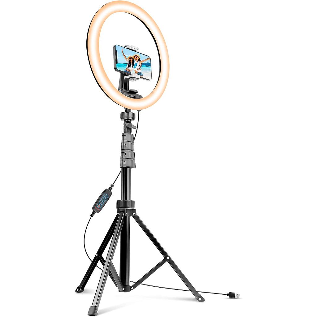 Aro de Luz Profesional de 12 Pulgadas (30 cm) con Soporte Teléfono y Trípode 2.10m(+3. Dto: 6.67%)-QX-300