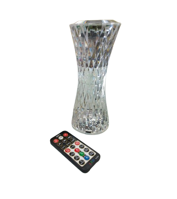 Lámpara LED Tipo Florero Cristal Diamante, Touch con Parlante y Control Remoto, 8x19.5 cm(+3. Dto: 7.15%)-FG-1382