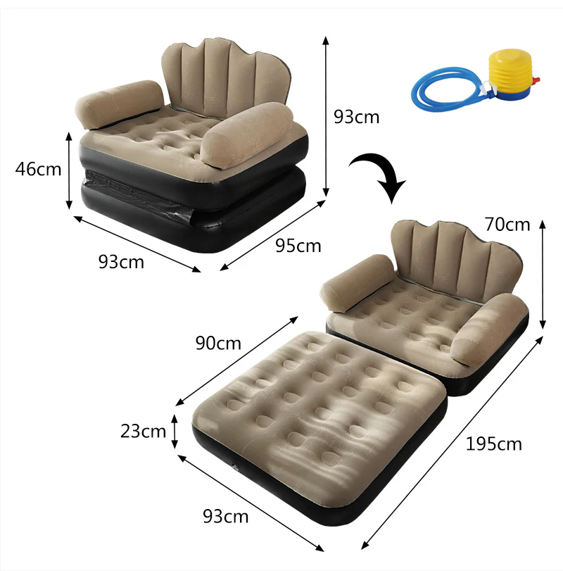 Sofá Cama Inflable + Inflador Manual(+3. Dto:6.67%)-ZF-697