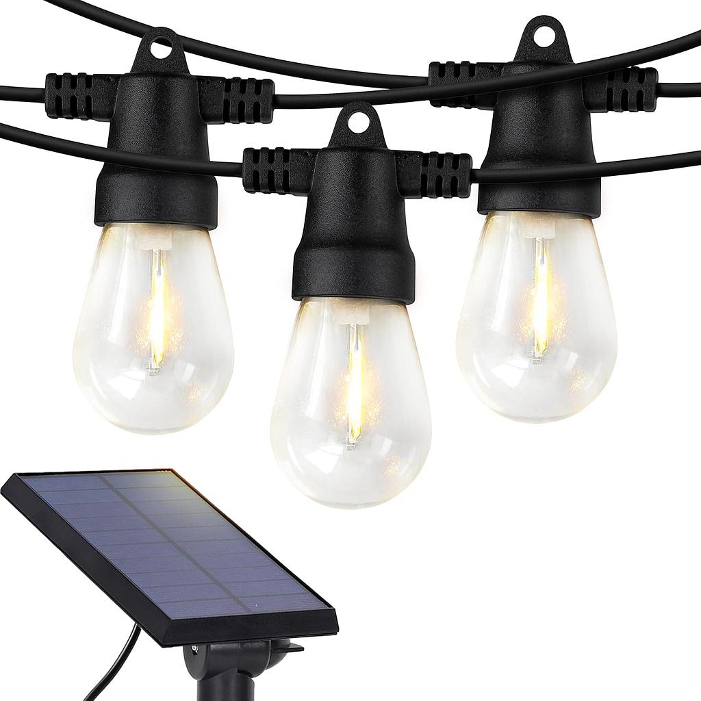 Guirnalda Solar, 5 Metros, 10 Focos Vintage(+3. Dto: 7.7%)-MBCD-273