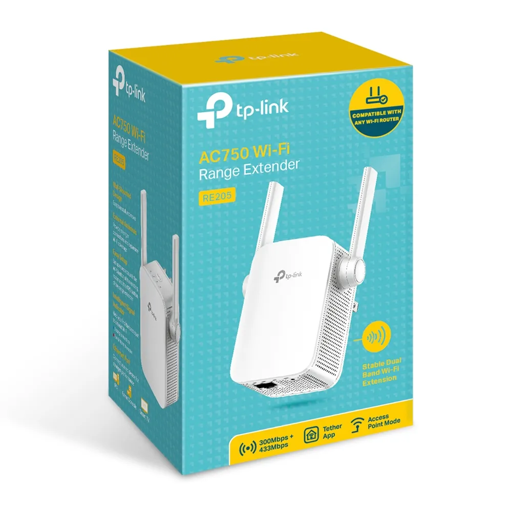 Tp-Link, Extensor, Amplificador, Repetidor WiFi AC 750Mbps, 2 Antenas (+3. Dto: 5.72 %)-TP-RE205