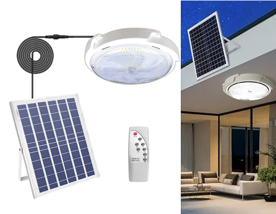 Lámpara Solar Para Interiores, 60W, 5 Metros de Cable + Control Remoto(+3. Dto: 13.34%)-LD-642