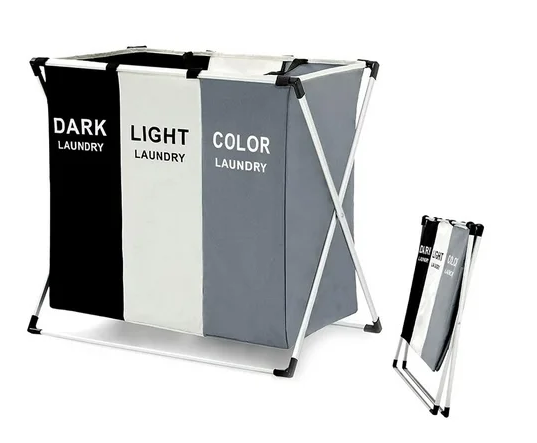 Cesta Plegable, 3 Compartimentos para Ropa Blanca, Negra y Color (+3. Dto: 7.15%)-ZF1145