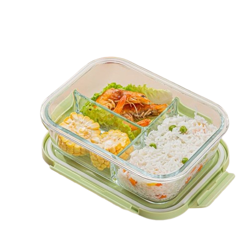  Recipiente, Refractario Hermético de Vidrio, 3 Divisiones, 1040ML(+3. Dto: 14.31%)-Plus0284