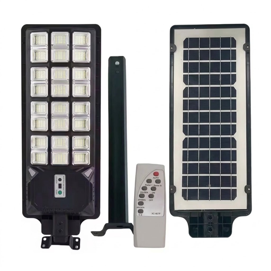 Lámpara, Luminaria Solar 1200W, IP67, con Panel Integrado, Tubo Soporte + Control Remoto(+3. Dto: 6.67%)-MBCD288C