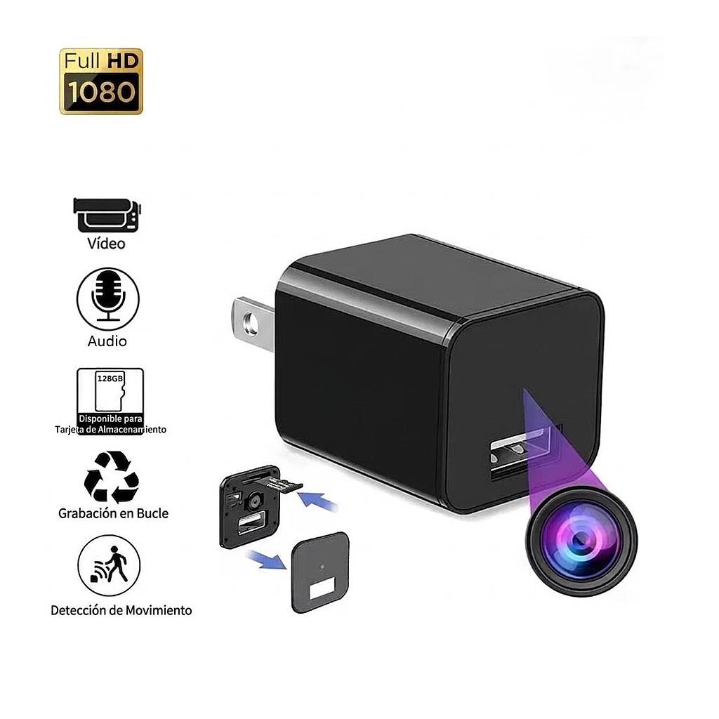 Mini Cámara Espía FullHD, Tipo Adaptador de Carga(+3. Dto:7.15%)-SN2870