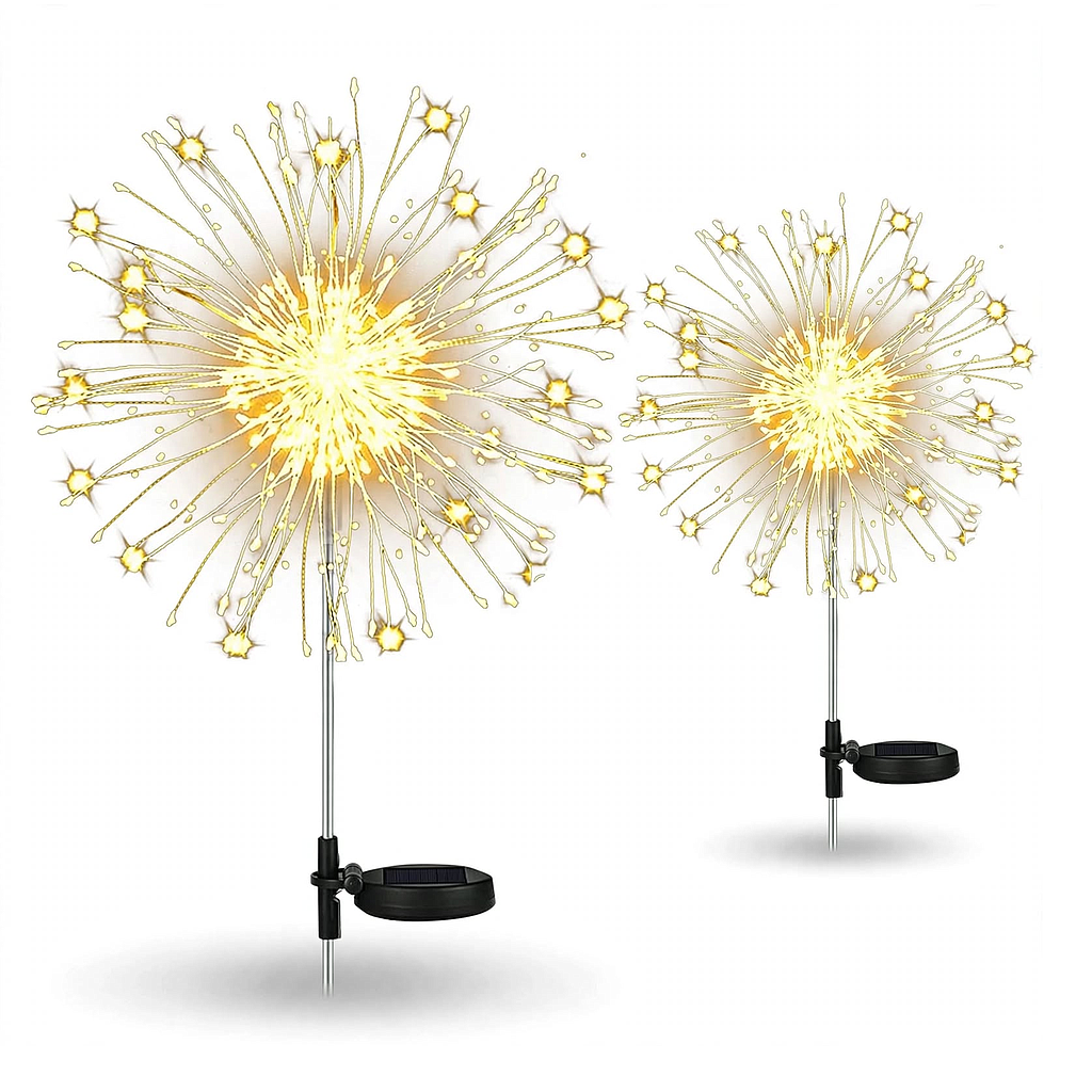 Luz Solar de Estaca Tipo Fuegos Artificiales, Diente de León, Cálida(+3. Dto:12.52%)-WTD-031