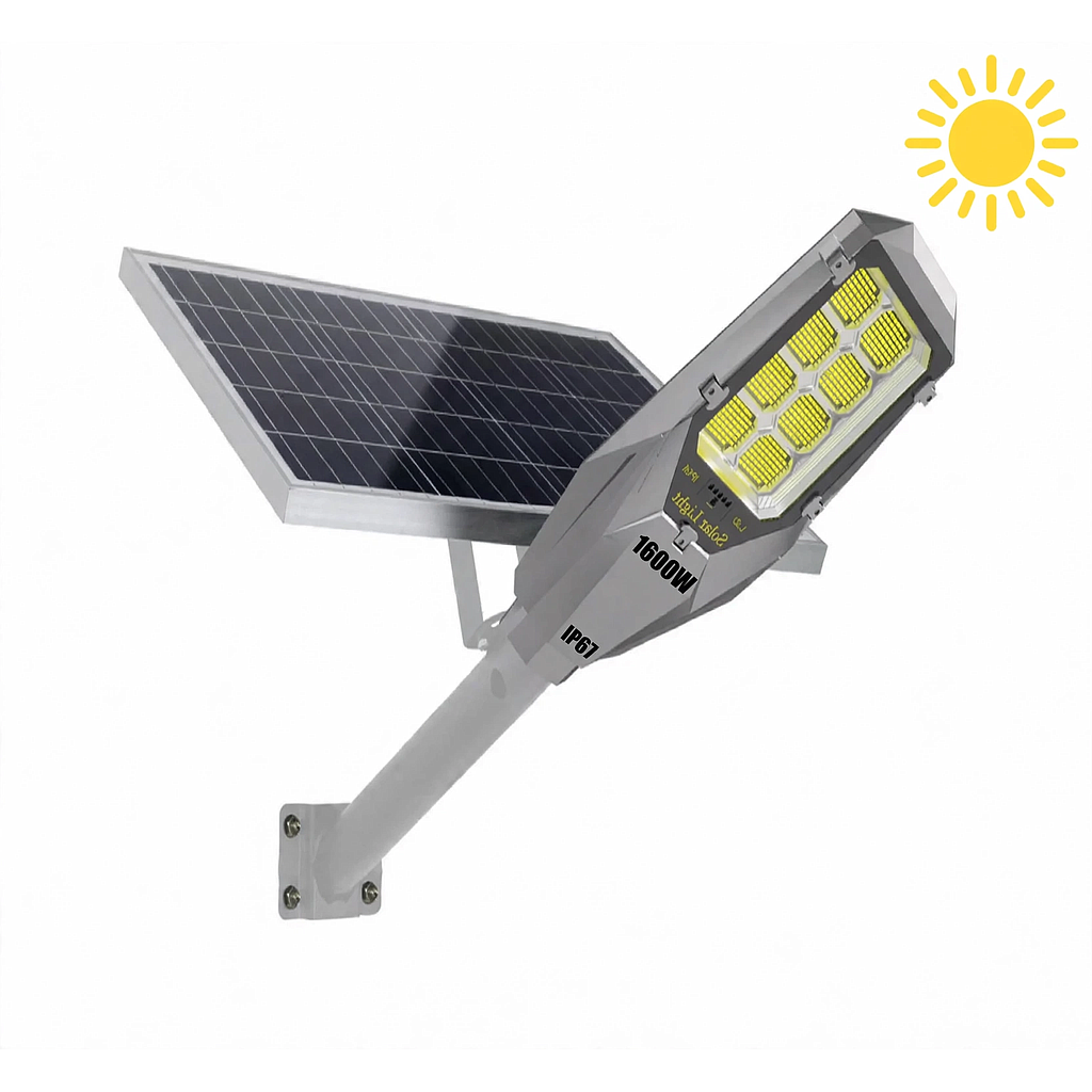  Lámpara, Luminaria Solar 1600W, IP67, Estructura Metálica, Tubo Soporte + Control Remoto(+3. Dto: 5.88%)-Mx6088