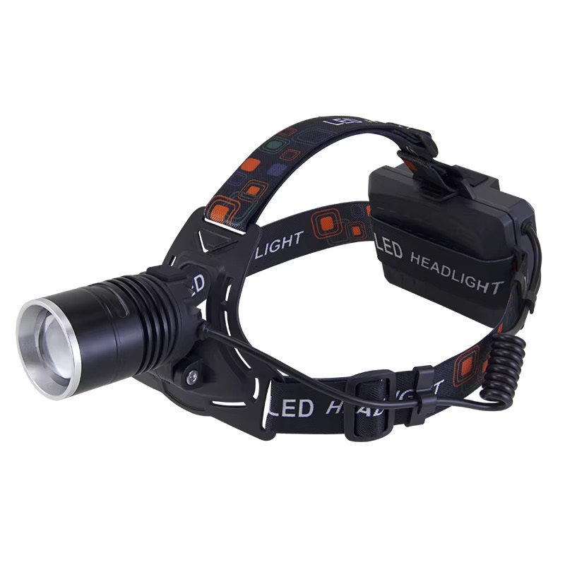 Linterna Recargable de Cabeza con Zoom y Luz Posterior de Alerta. Bicicleta(+3. Dto: 6.67%)-Plus0304