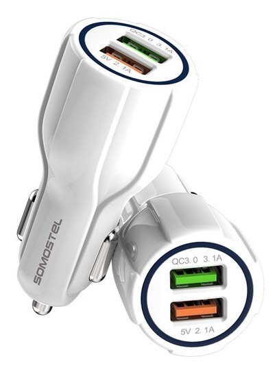 Somostel Carga Rápida para Vehículo doble USB + Cable Micro-SMSA45