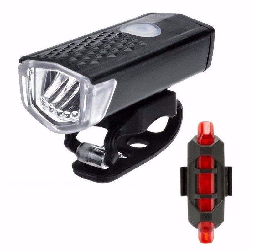 Kit de Luces LED Recargables, Frontal y Posterior para Bicicleta-AQY-0108A