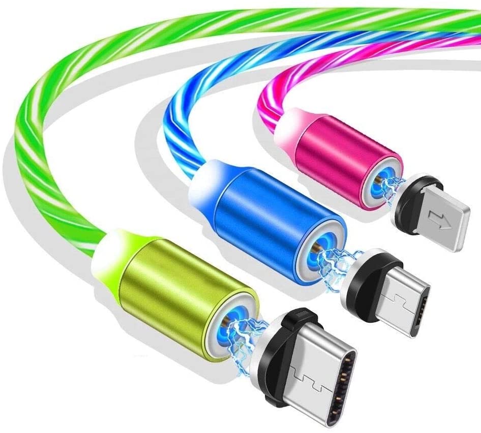 Cable de Carga Magnético con flujo LED, 3 en 1, tipo C, Micro USB y Iphone(+3. Dto: 16.69%)-L8