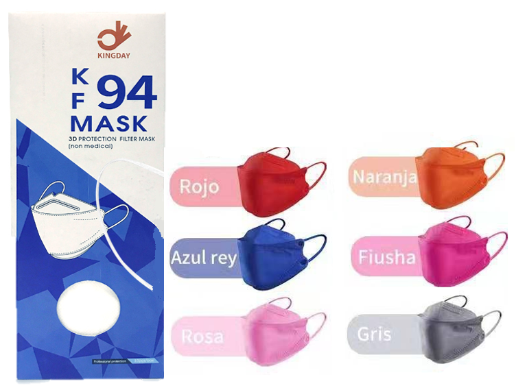 Mascarilla Certificada KF94 (6 colores)-(+3. Dto: 16.39%)Caja 10 Unidades
